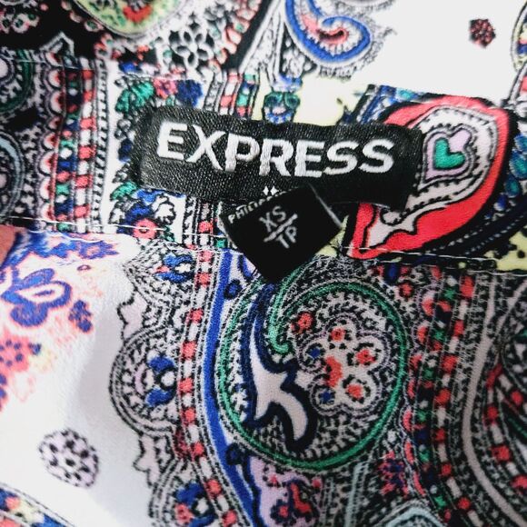 Express Womens Button Down Tank Top Multi-Color Size XS 100% Polyester - Picture 6 of 12